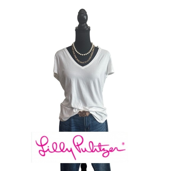 Lilly Pulitzer White Meredith Tee - Picture 2 of 7